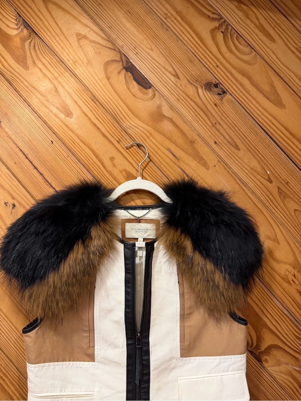 BCBG Max Azria Runway fur vest NWT rockstar M ISELIN vest - Picture 4 of 16